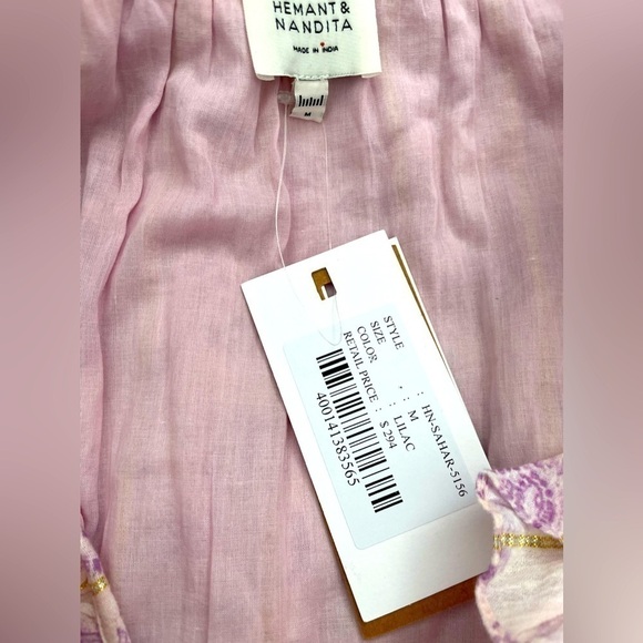 HEMANT AND NANDITA Sahar Shirred Mini Dress in Lavender NWT - Picture 6 of 7